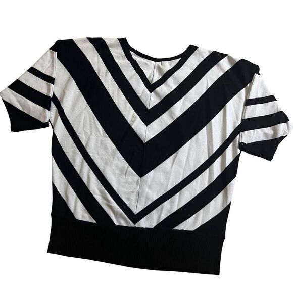 PREMISE STRIPED SWEATER Dolman Sleeves light flat knit size L - Picture 6 of 7